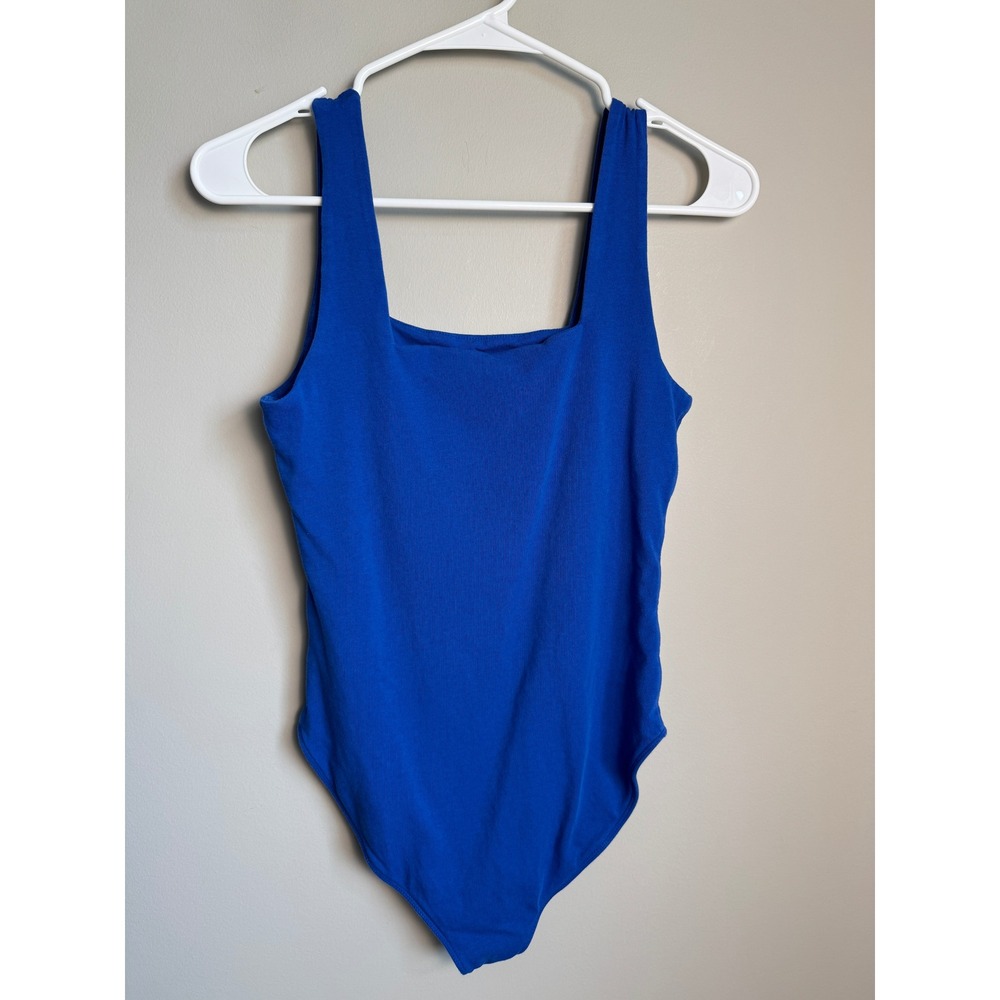 Old Navy Womens Blue Square Neck Bodysuit XS Sapphire Sky Basics Layering